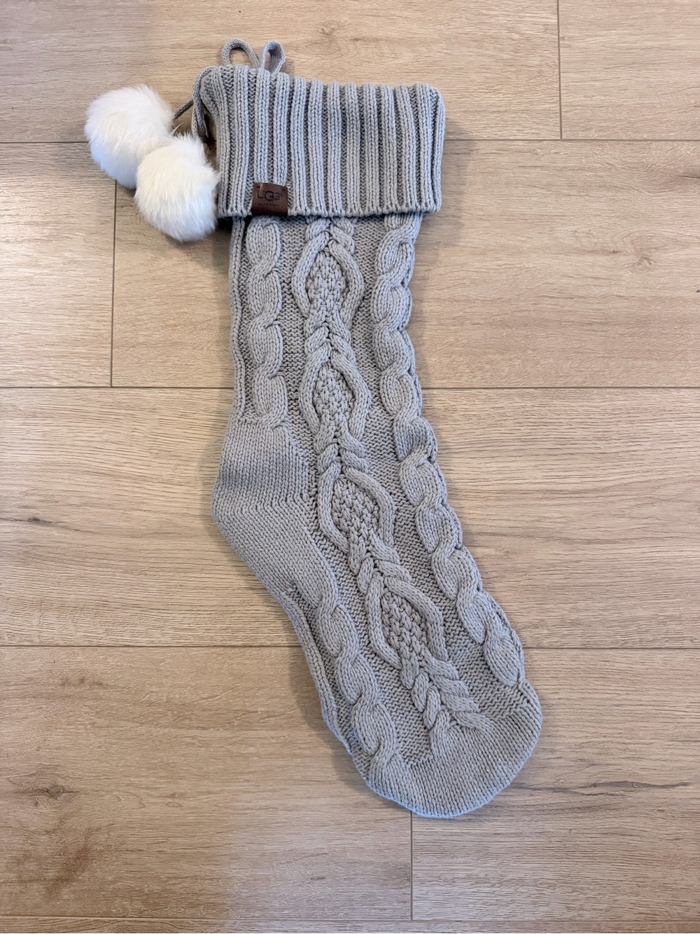 UGG gray cable knit stocking